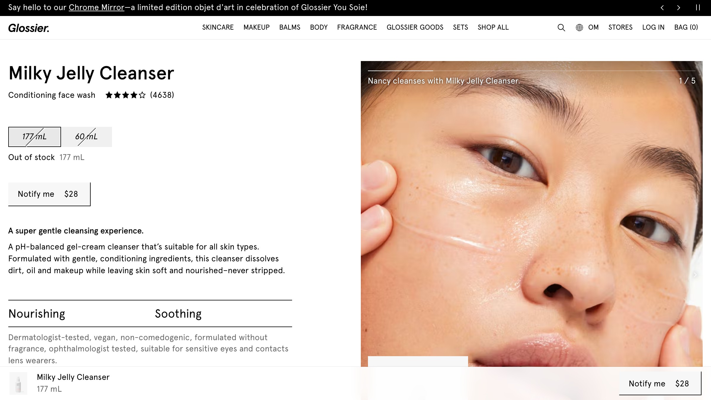 Glossier Web Sitesi Imza Minimal Pembe Guzellik Estetigini Gosterir