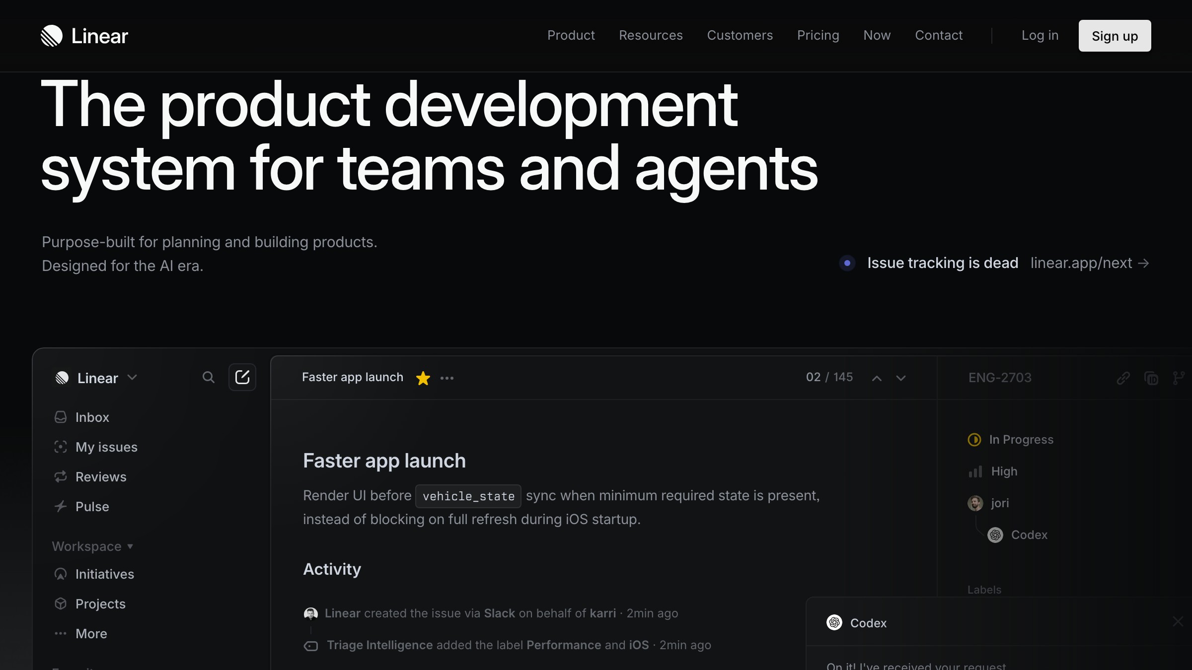 Linear Urun Arayuzu Koyu Marka Sistemini Gosterir