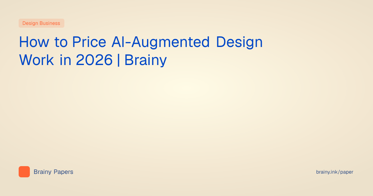 How to Price AI-Augmented Design Work in 2026 | Brainy | Brainy Papers