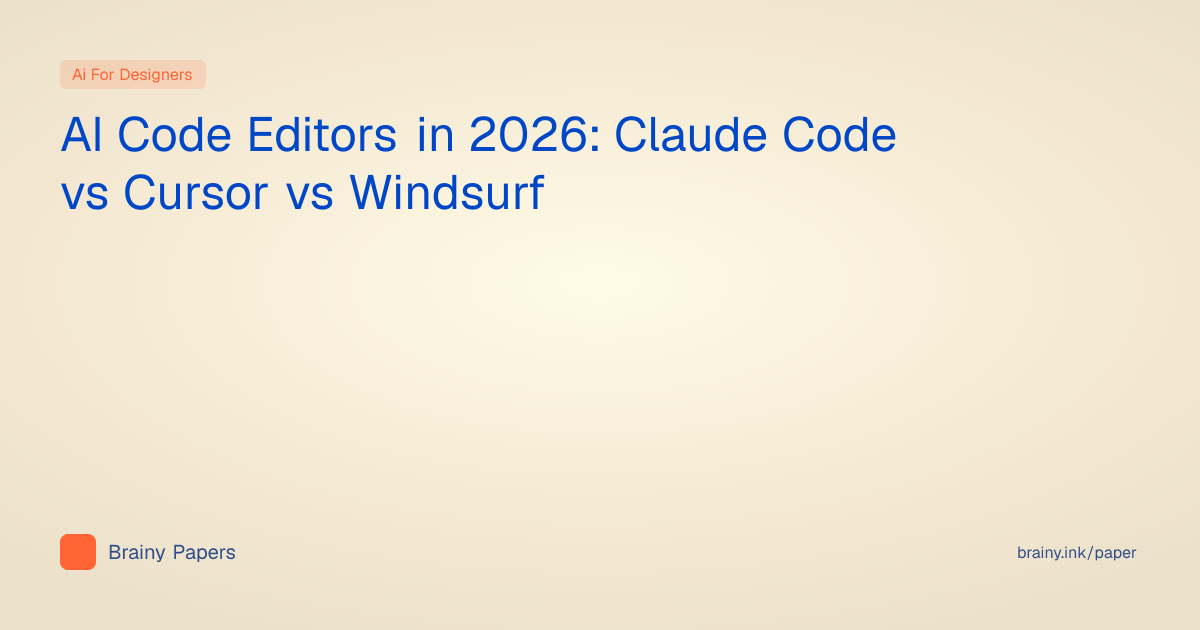 AI Code Editors in 2026: Claude Code vs Cursor vs Windsurf | Brainy Papers