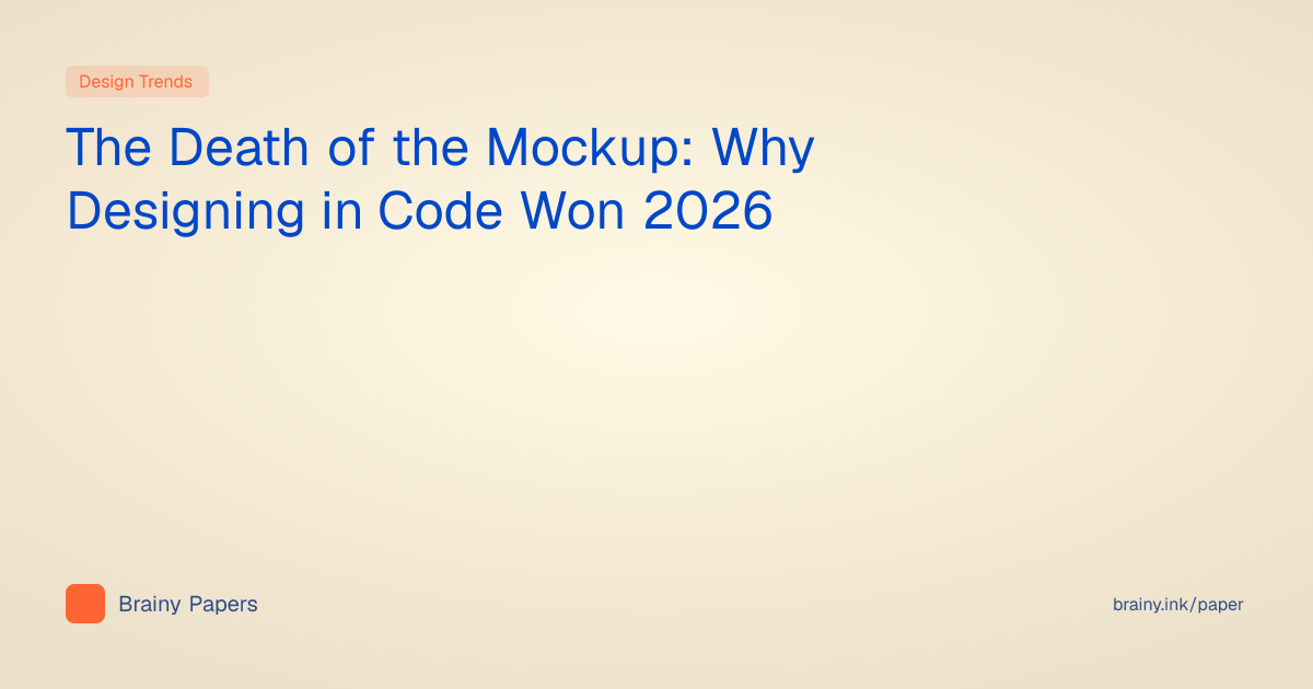 The Death of the Mockup: Why Designing in Code Won 2026 | Brainy Papers