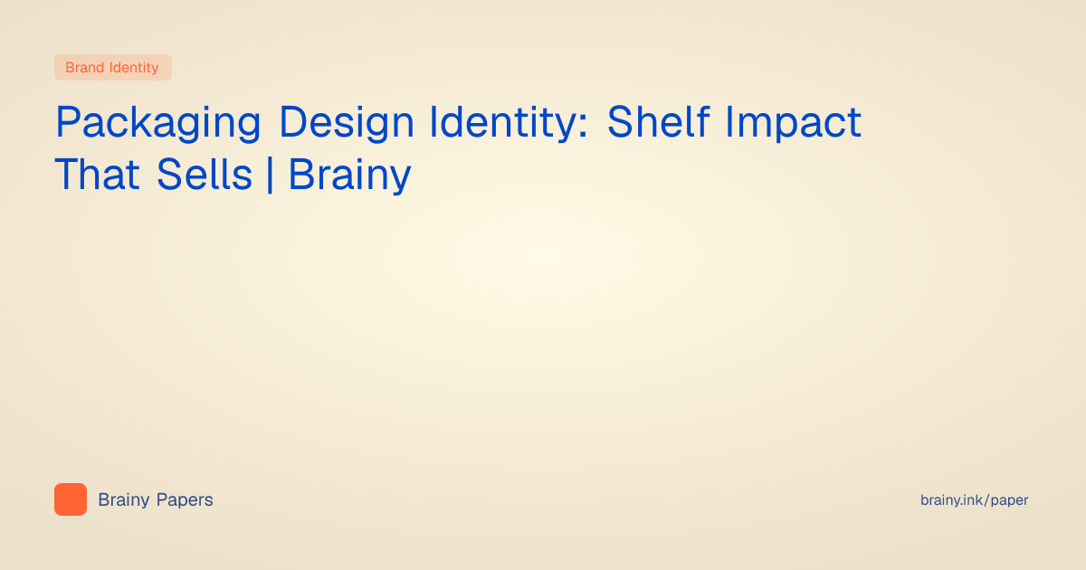 Packaging Design Identity: Shelf Impact That Sells | Brainy | Brainy Papers